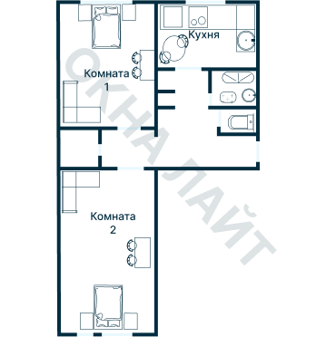 Остекление планировки 1649 дома II-14