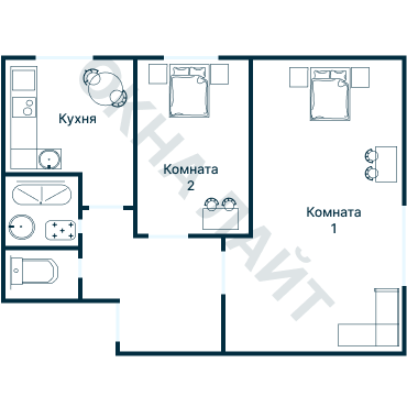 Остекление планировки 1657 дома II-14