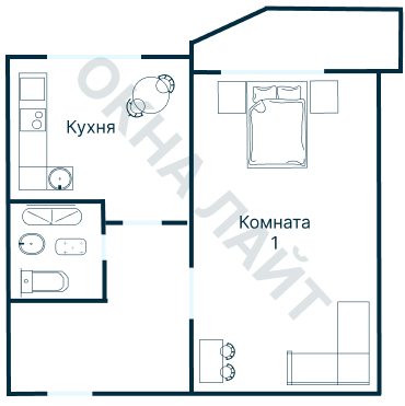 Остекление планировки 1676 дома II-14