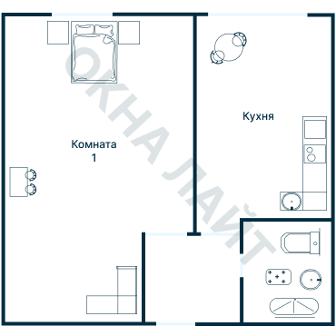 Остекление планировки 1690 дома II-18/12