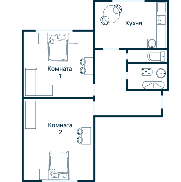 Остекление планировки 1695 дома II-18/12