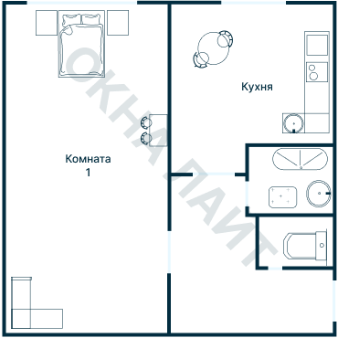 Остекление планировки 1712 дома II-18/12