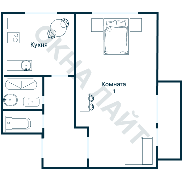 Остекление планировки 1767 дома II-29