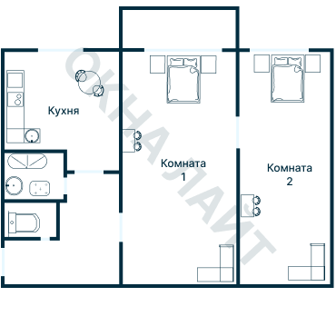 Остекление планировки 1787 дома II-29