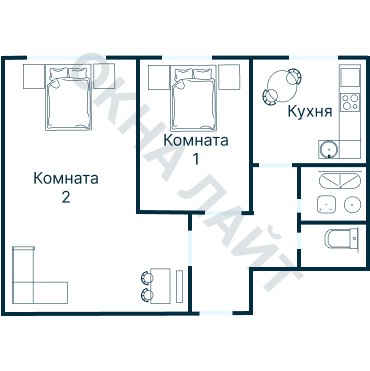 Остекление планировки 1791 дома II-29