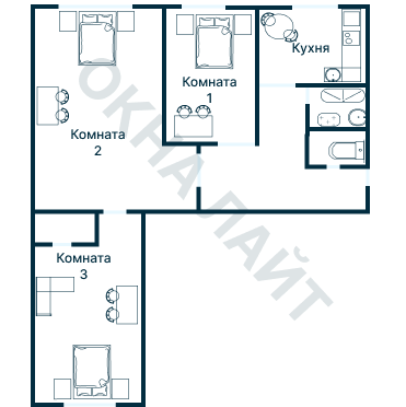 Остекление планировки 1828 дома II-29