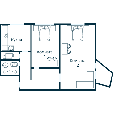 Остекление планировки 4833 дома II-49