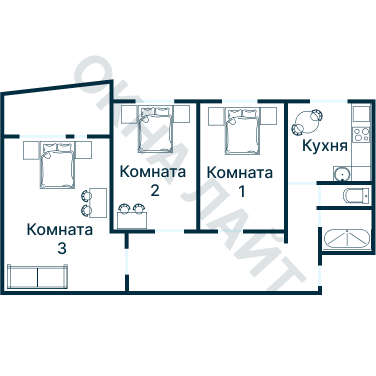 Остекление планировки 4885 дома II-49