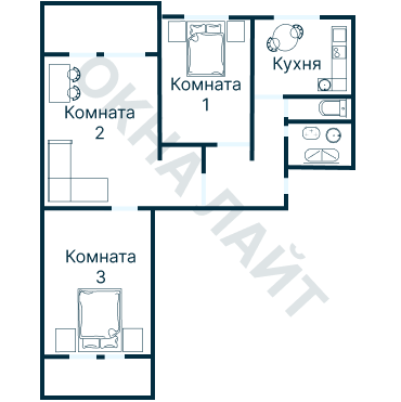 Остекление планировки 4900 дома II-49