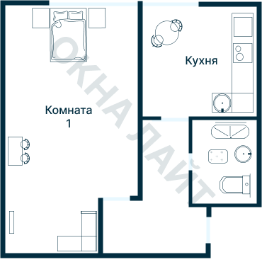 Остекление планировки 1865 дома II-68-02