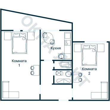 Остекление планировки 1885 дома II-68-02