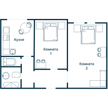 Остекление планировки 1899 дома II-68-03