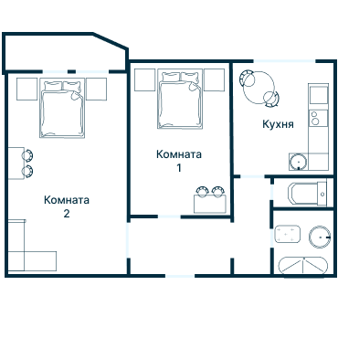 Остекление планировки 1905 дома II-68-03