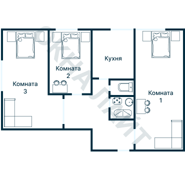 Остекление планировки 1908 дома II-68-03