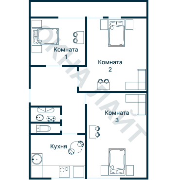 Остекление планировки 1911 дома II-68-03