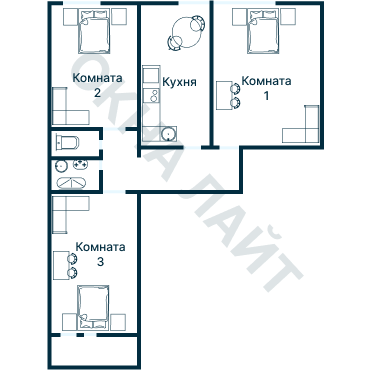 Остекление планировки 1912 дома II-68-03