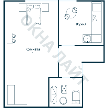 Остекление планировки 1915 дома II-68-04