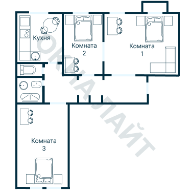 Остекление планировки 1947 дома II-68-04