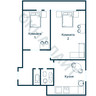 Остекление планировки 1983 дома II-68Б