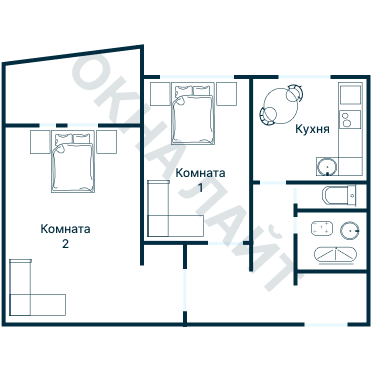 Остекление планировки 1991 дома II-68Б