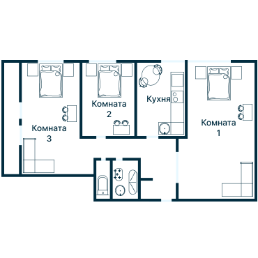 Остекление планировки 2009 дома II-68Б