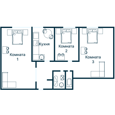 Остекление планировки 2015 дома II-68Б