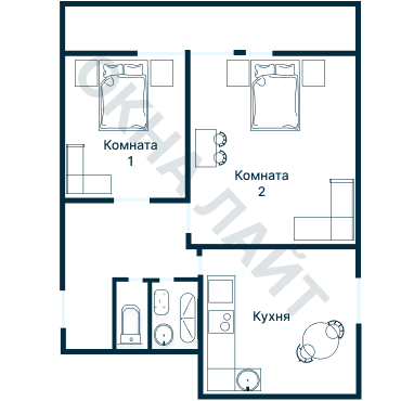 Остекление планировки 2567 дома ИП-46С