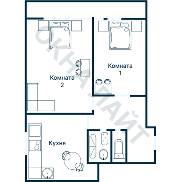 Остекление планировки 2581 дома ИП-46С