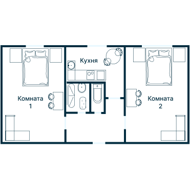Остекление планировки 2603 дома К-7