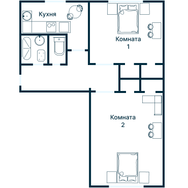 Остекление планировки 2606 дома К-7