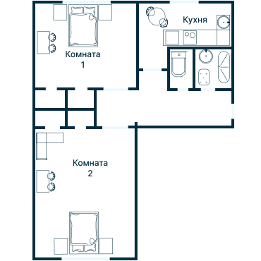 Остекление планировки 2609 дома К-7