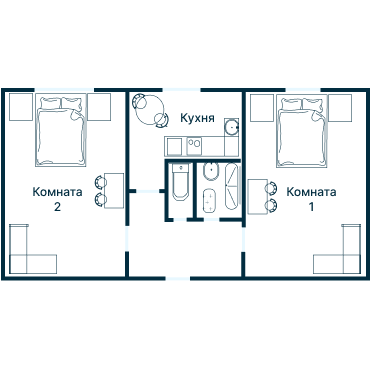 Остекление планировки 2610 дома К-7