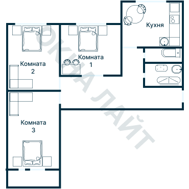 Остекление планировки 2692 дома КОПЭ