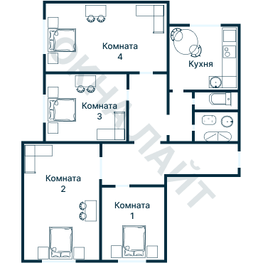 Остекление планировки 2702 дома КОПЭ