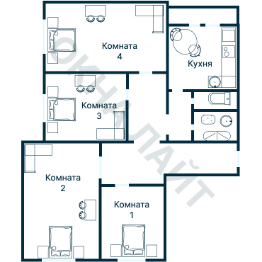 Остекление планировки 2705 дома КОПЭ