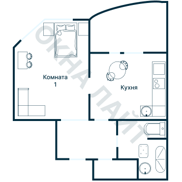 Остекление планировки 2718 дома КОПЭ-Башня