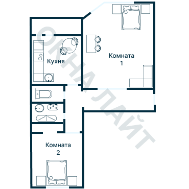 Остекление планировки 2780 дома КОПЭ-Парус