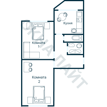Остекление планировки 2792 дома КОПЭ-Парус