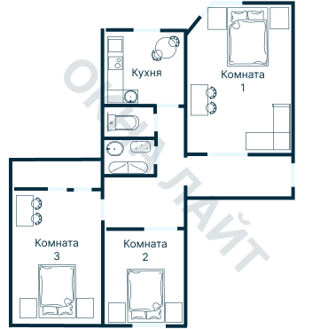 Остекление планировки 2796 дома КОПЭ-Парус