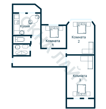 Остекление планировки 2804 дома КОПЭ-Парус