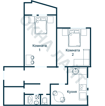 Остекление планировки 2818 дома КОПЭ-Парус