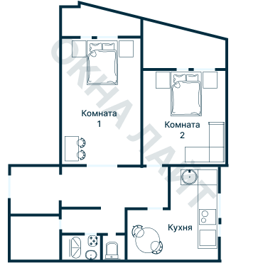 Остекление планировки 2820 дома КОПЭ-Парус