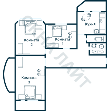 Остекление планировки 2826 дома КОПЭ-Парус