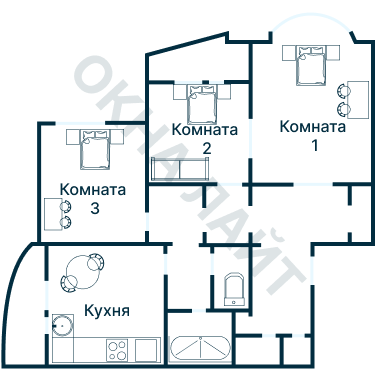 Остекление планировки 2846 дома КОПЭ-Парус