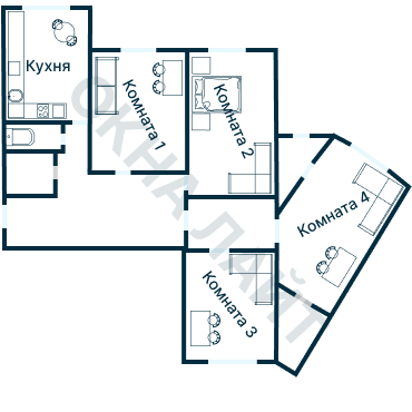 Остекление планировки 2853 дома КОПЭ-Парус