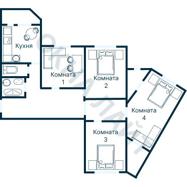 Остекление планировки 2855 дома КОПЭ-Парус