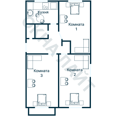Остекление планировки 2911 дома КПД-4570