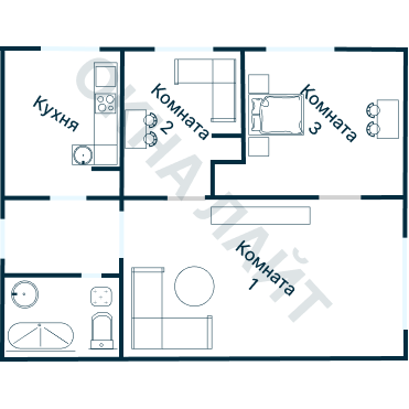 Остекление планировки 2941 дома ММ-1