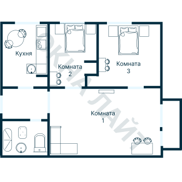 Остекление планировки 2943 дома ММ-1