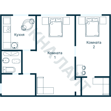 Остекление планировки 2946 дома МПСМ